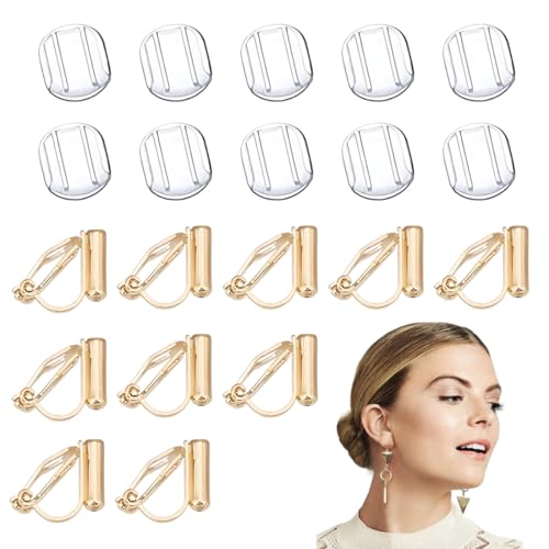 HABNI 10 Ohrclips und 10 Ohrclipkissen, Silikon Ohrring Stopper,Transparent Ohrring Stecker,Ohrclip Pad,Ohrpolster Aus Kunststoff,Elliptisches Ohrclip Pad,Transparente Ohrpolster Aus Kunststoff HABNI 10 Ohrclips und 10 Ohrclipkissen, Silikon Ohrring Stopper,Transparent Ohrring Stecker,Ohrclip Pad,Ohrpolster Aus Kunststoff,Elliptisches Ohrclip Pad,Transparente Ohrpolster Aus Kunststoff