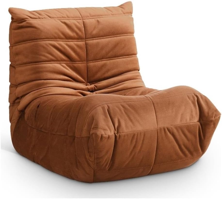 BOWERY HILL Contemporary Velvet Upholstered Accent Chair, Cognac Finish, 27.75" W x 36.75" D x 30" H, Fully Foam Inner Frame, Plush Comfortable Design for Living Room or Lounge Use