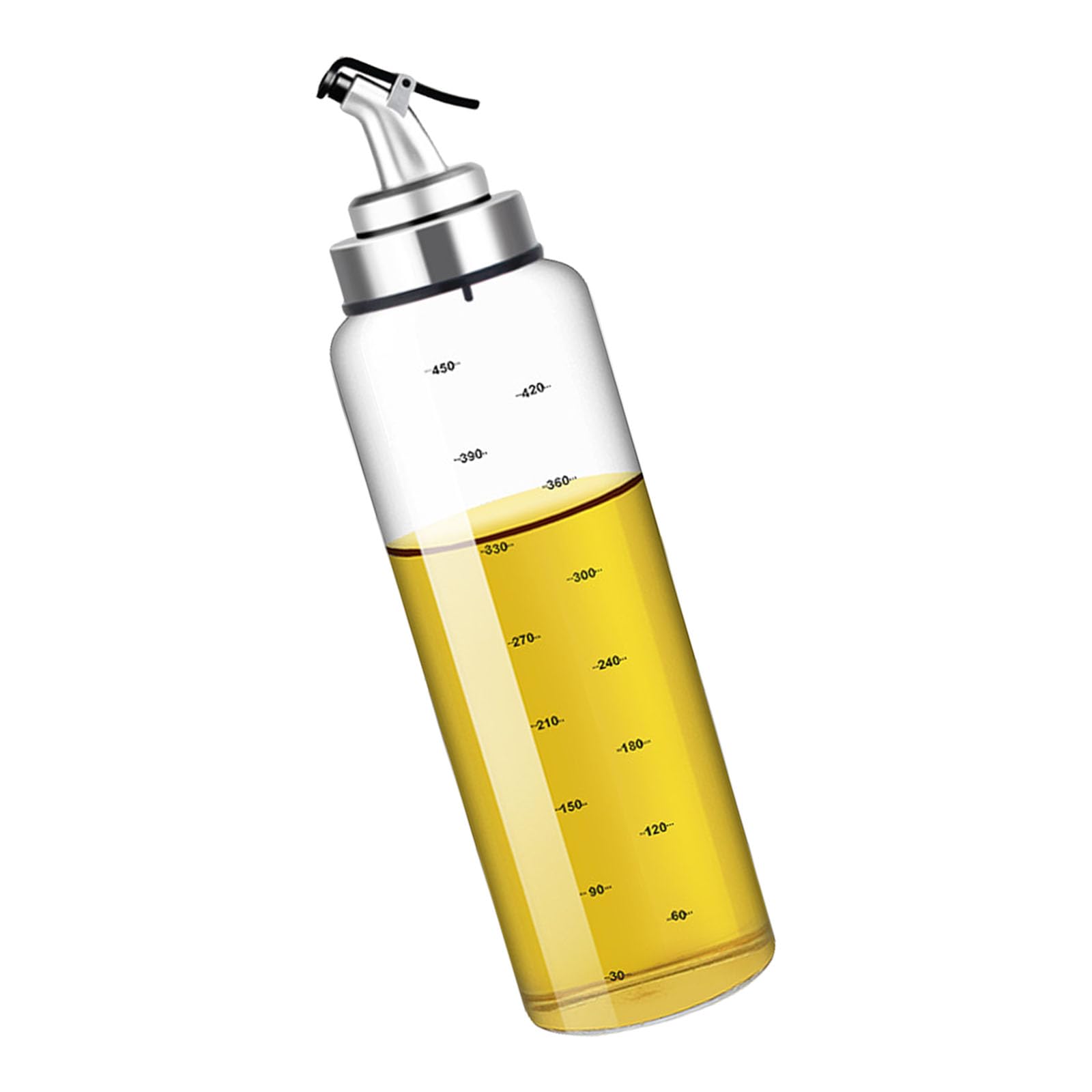 Msioytog Borosilicate Glass Condiment Dispenser with Leak Proof Lid Clear Oil Bottle Large Capacity Liquid Storage Container Large Capacity Oil Vinegar Container