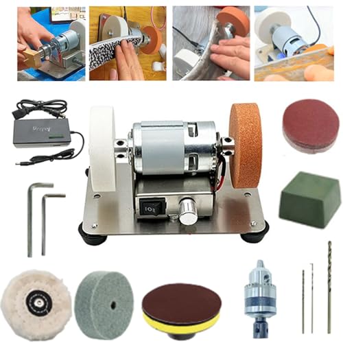 Piccola smerigliatrice, levigatrice funzionale, lucidatrice, trapano, nuova levigatrice da banco elettrica, for la fabbricazione di coltelli, lavorazione del legno, fai da te, smerigliatura, artigiana