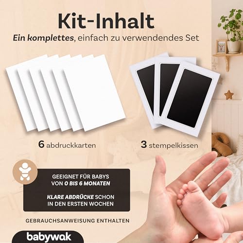 Baby Fußabdruck & Handabdruck Set – Stempelkissen Neugeborene | Abdruckset Baby | Pfotenabdruck Set Hund & Katze | Babygeschenke zur Geburt Mädchen Junge (0-6 Monate) 2