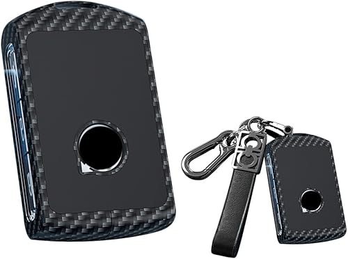 SANRILY ABS+aleación de zinc sin llave para Volvo Key Fob Cover XC90 XC60 S60 XC40 S90 V60 Funda con llavero negro