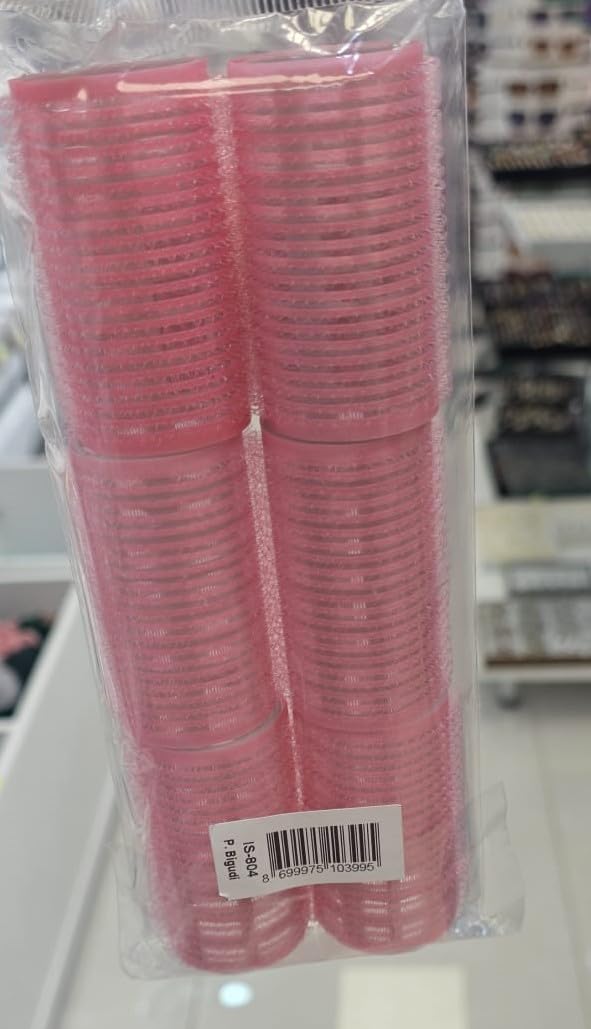 Pembe Kadife Saç Bigudisi, Yapışkanlı Rulo, Doğal Bukle için, IS-804 Model