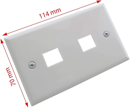 Miniatura 3 de OZXNO - Placa de pared Ethernet RJ45 CAT.6, paquete de 1 placa frontal de acoplador en línea de conector Keystone de red Cat6 con conector de módulo