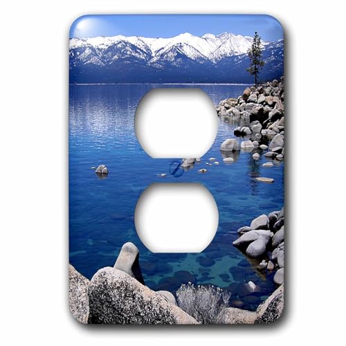 Tahoe Snow Mts 2 prises plaque de decoration montagne pour salon et chalet boise