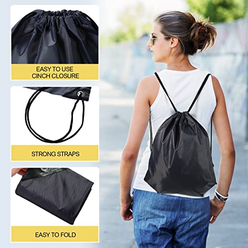 Image of Shappy 100 Pcs Drawstring Backpack Bulk Sports Gym Cinch Bag Polyester String Bag for Men Women (25 Colors)