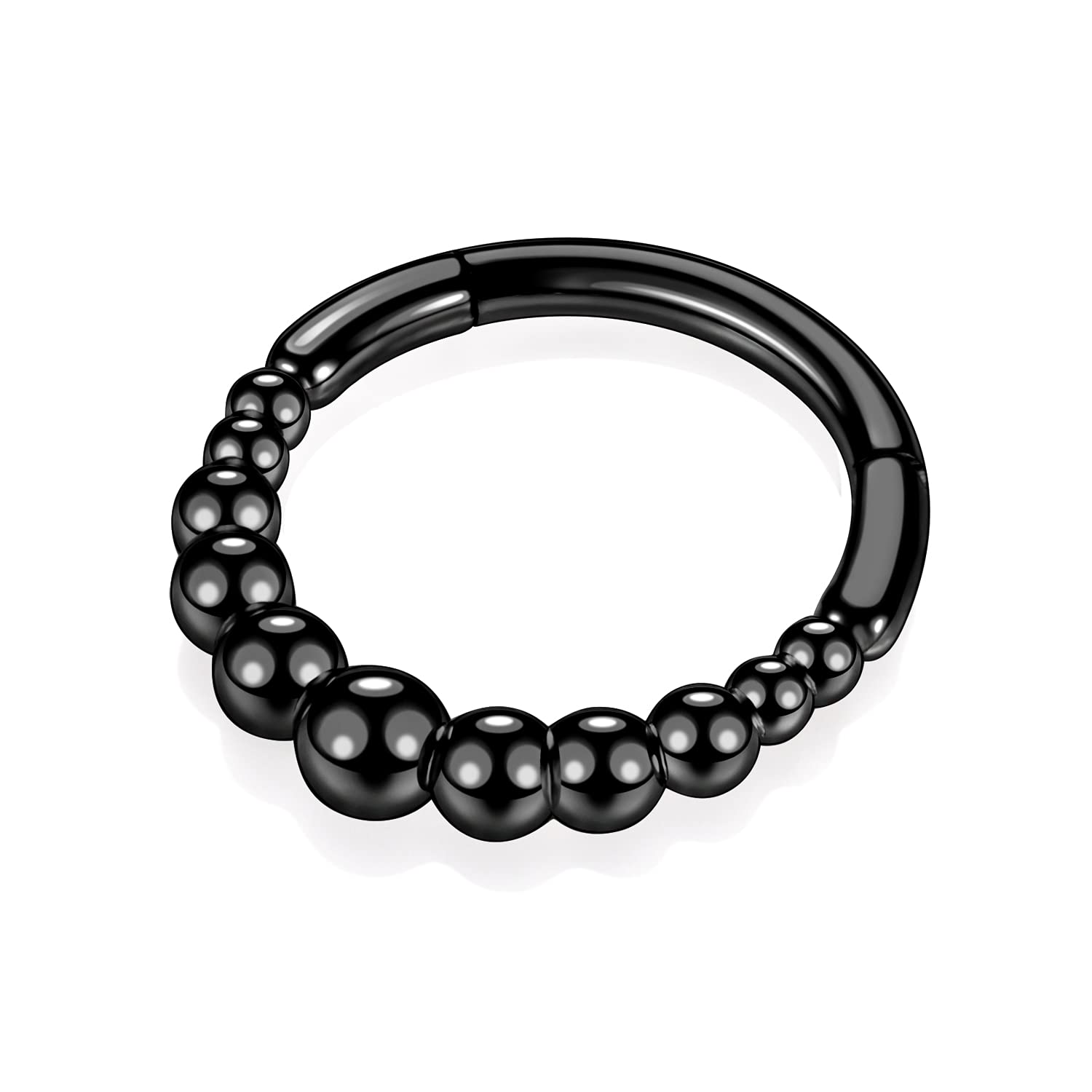hengkaixuan 16G Septum Nose Rings Hoop Daith Earrings Surgical Steel Septum Clicker Ring Hirned Segment Seamless Clicker Ring Conch Hoop Ring Unisex Earrings Hoop Daith Piercing Jewellery — view 3