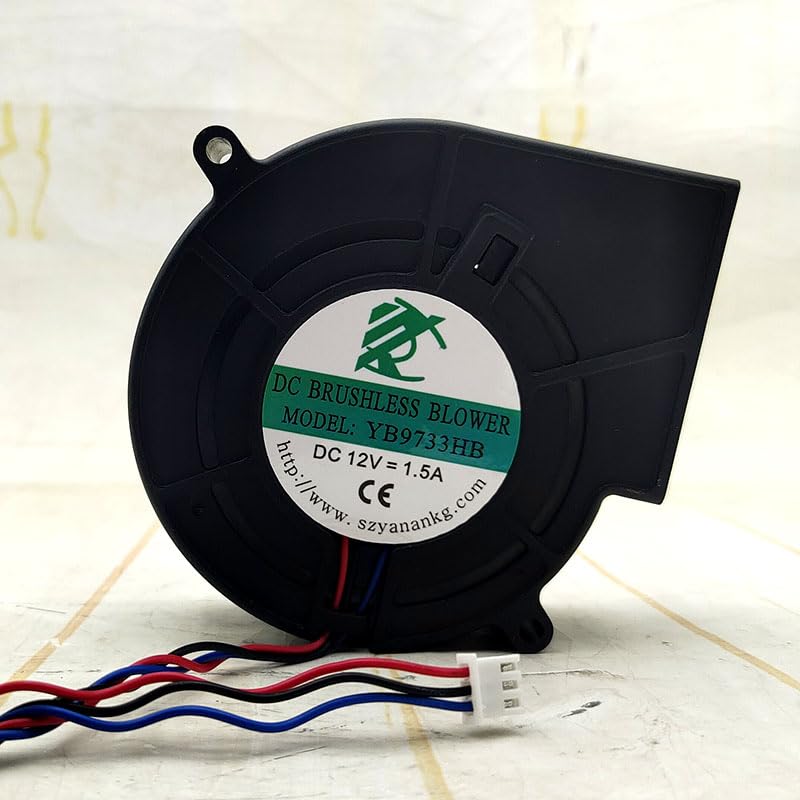 YB9733HB 9733 12V 1.5A 9CM 3-wire Speed Regulating Large Air Volume Turbo Blower Cooling Fan