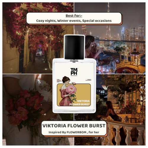 Image of TMPerfumehouseViktoria Flower burst EDP for Women | Floral, Sweet & Long Lasting Perfume Spray | Floral, Patchouli & Woody Fragrance | Luxury Gift for Her | TMPH | 50ml