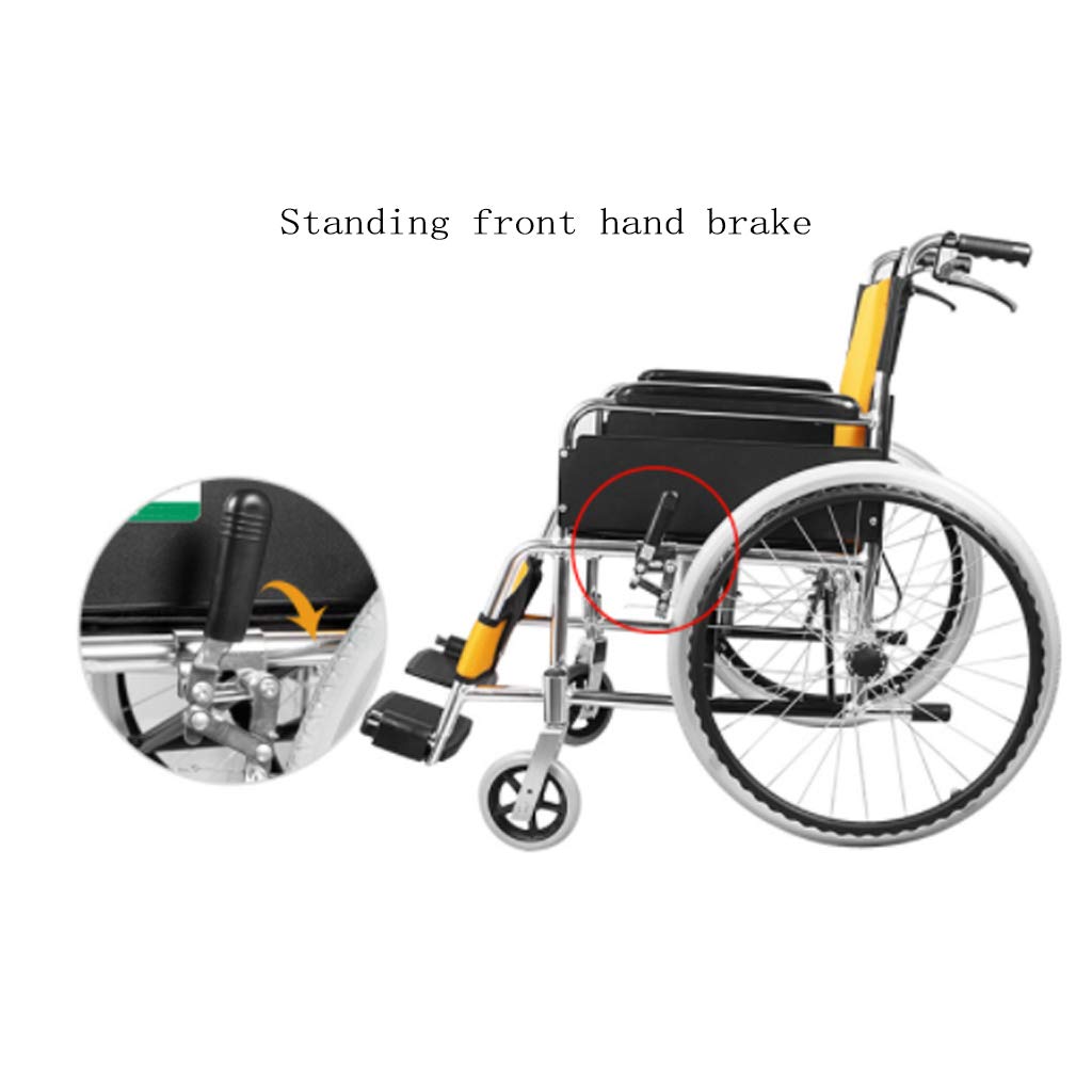 sedia a rotelle in Alluminio, Freni Anteriori e Posteriori con Telaio Fisso a Doppia Croce, Pneumatici gonfiabili, Telaio Pieghevole Leggero, Scooter Portatile da Trasporto, disabilitato