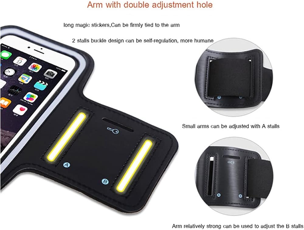 5-7inch Outdoor Sports Phone Holder Armband Case Gym Running Phone Bag Arm Band Case (Color : Black, Size : One Size)