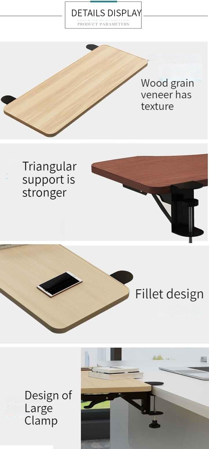 Vassoio ergonomico per tastiera, estensione tastiera per scrivania, pieghevole, supporto per tastiera computer, morsetto su estensione scrivania, supporto tastiera per scrivania, L 55/65/75 X P 25 c