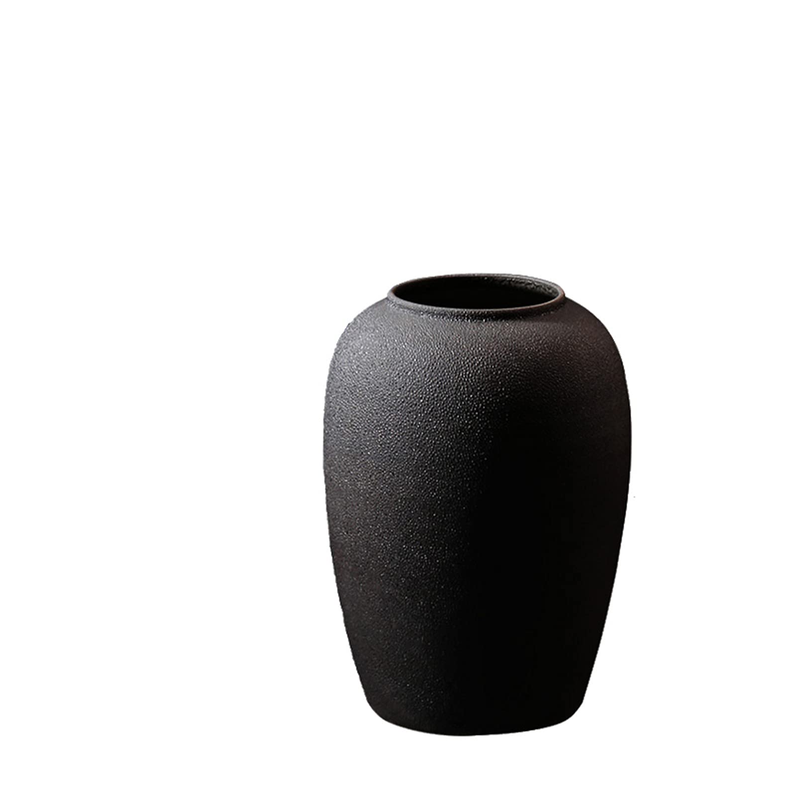 asdchZen Indoor Gardening Vintage Black Vase, Living Room Hotel Lobby Floor Vase Large Ceramic Vase Outdoor Decorative Vase,28 * 40CM