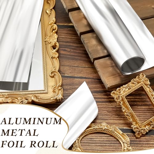 Yaocom Aluminum Metal Crafts DIY Foil Roll 12 Inch x 20 ft 0.05 mm Thick for Art Project Aluminum Flashing Roll Wide Sheet Multipurpose Metal Sheets(Silver) - Image 4