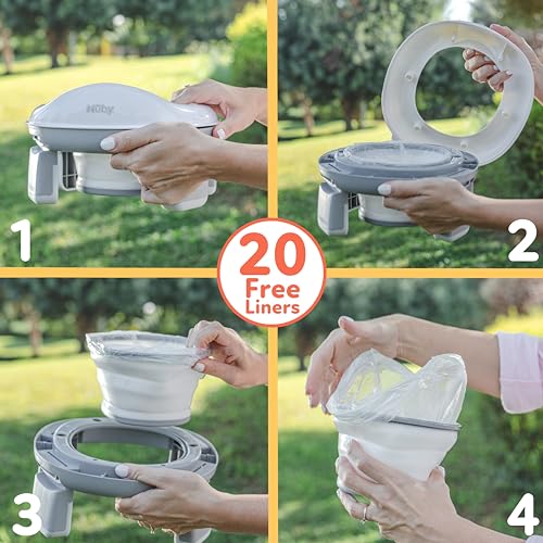 image for Nuby On-The-Go Portable Potty Seat - Travel Toilet Seat for Boys and G
