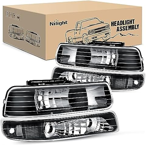 Nilight Headlight Assembly for Chevy Silverado Avalanche Tahoe Suburban Cover