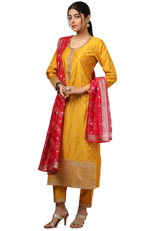 Image of Soch Womens Purple Crepe Floral Print Suit Set With Beads