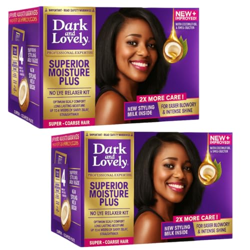 K-Amakah No-Lye Relaxer Kit Super Pack de 2 cremas químicas para alisar el cabello, para hombre y mujer