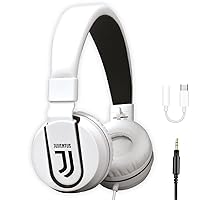 Juventus Football Cuffia microfono incluso |ON-EAR |con filo cavo aux | Bianco/Nero