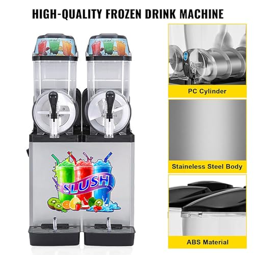 RoyceBee Slush-Eismaschine für Zuhause, Softeismaschine, 12l/24l Slush-Maschine, KaltgeträNkezubereiter für Slush, Margaritas, Smoothies, FrappéS, Milchshakes und Mehr,Double Cylinder – Bild 7