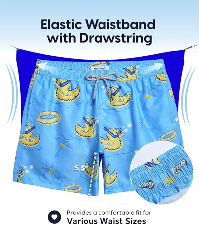 Image of maamgic Mens Swim Trunks 5 Inch with Mesh Lining, Quick Dry Mens Bathing Suit, Swim Shorts for Swimming and Beach