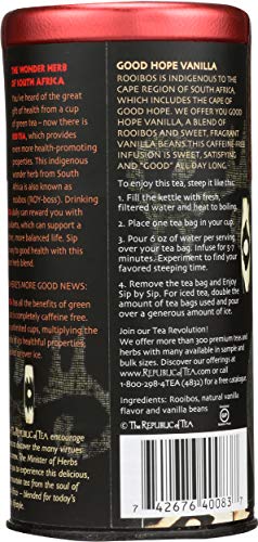 The Republic Of Tea - Good Hope Vanilla Herbal Red Tea, Naturally Caffeine-Free African Rooibus - 36 Tea Bags #TOP1