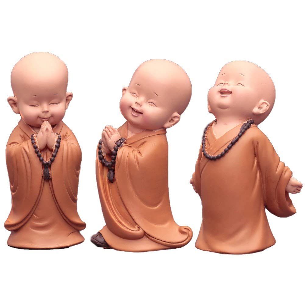 Casiler Style3 Mini Buddha Statue Small Monk Figurine Buddha Sculptures Ornament Tea Set Accessories Diy Bonsai Terrarium Crafts