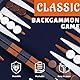 Backgammon Koffer, mit Hochwertiger Ledertasche Tragbares und Reise-Backgammon-Set (Marineblau)
