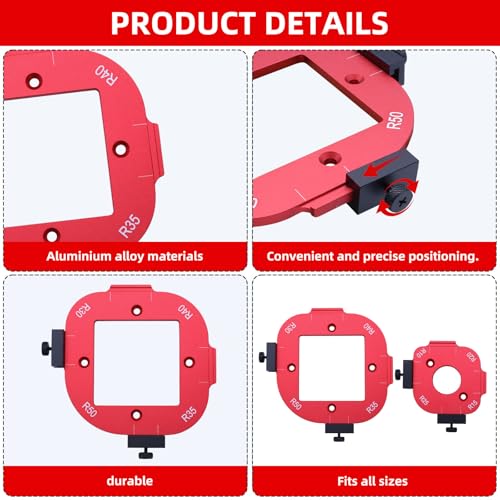 Piuluvor® 2 Stück Router Radius Jig Schablone, Frässchablone Oberfräse Aluminiumlegierung Frässchablonen Rundung R10 R15 R20 R25 R30 R35 R40 R50 für Holzbearbeitung DIY Schablone