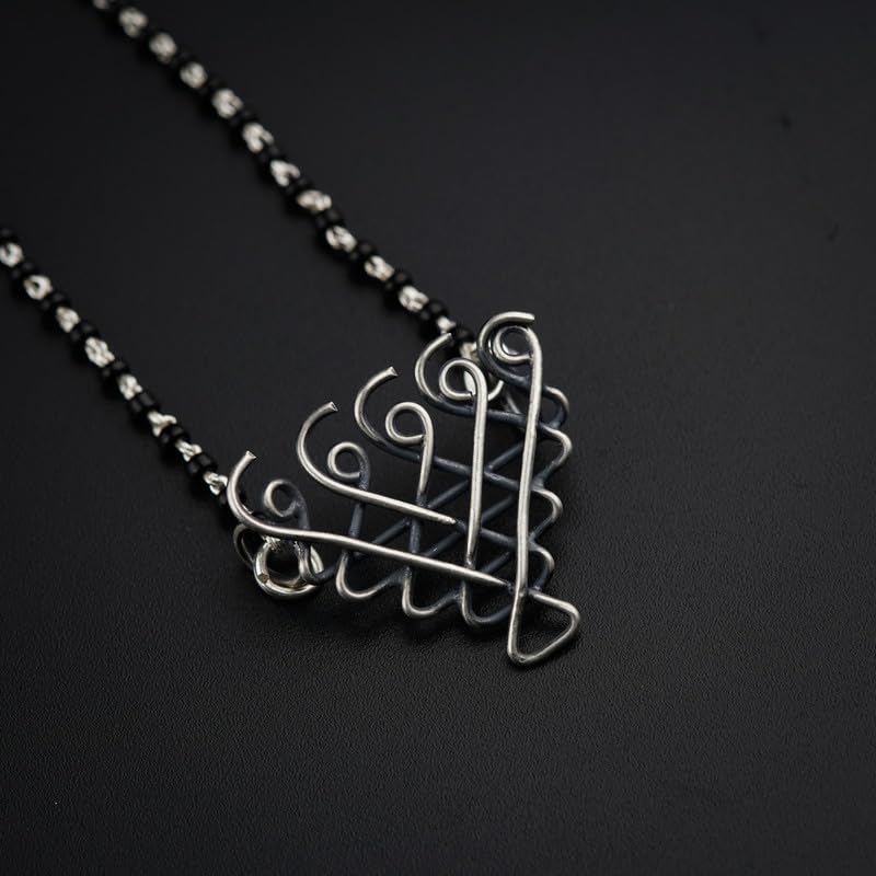 Image of 92.5 Silver Mangalsutra for Women | Saraswati Mangalsutra Handmade 92.5 Sterling Silver TempleInspired Jewelry with Graceful Symbolism | Silver Gift for Women