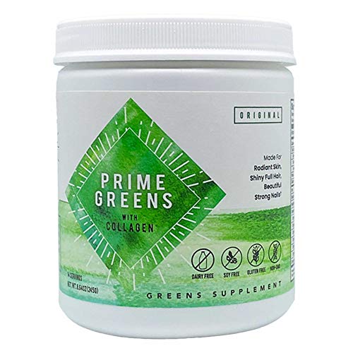 Prime Greens with Collagen | Premium Green Superfood Powder for Detoxification, Radiant Skin, Renewed Energy, Anti-Aging, and Immune-Support