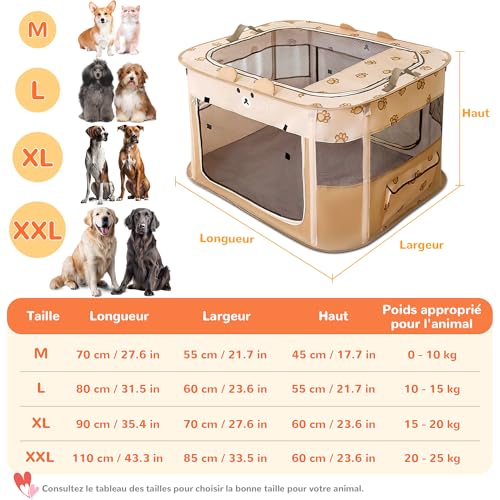 Parc pour chien pliable ALLSOPETS marron taille L - 7