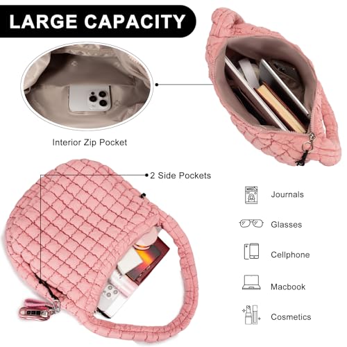 Image of GASSDA Puffer Tote Bag for Women Large Quilted Puffy Lightweight Carryall Crossbody Tote Bag for Women