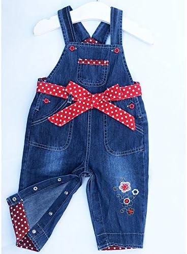 Peacolate 3M-3Years Child Women Denim Overalls Bow Bib Pants Denims Jumpsuit 3 51I819S ARL. AC