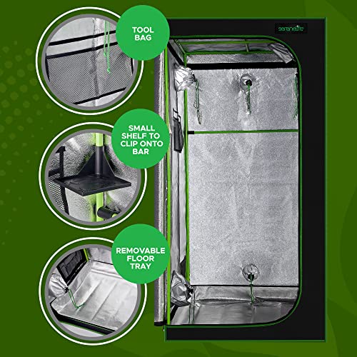 SereneLife Medium Hydroponic Grow Tent Garden - Thumbnail 4