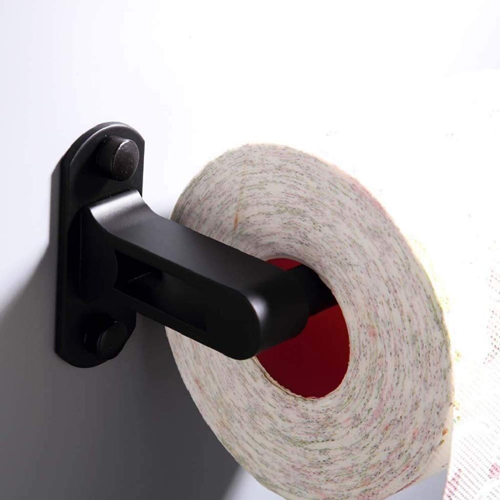 Metallo Carta igienica Holder- Nero Supporto di Carta igienica con Montaggio a Parete in Acciaio Inox Bagno Rust Proof igienici Supporto del Tessuto