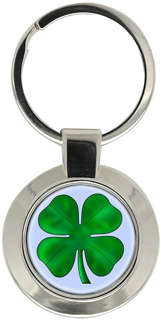 Giftshop UK Lucky Four Leaf Clover Metal Key Ring