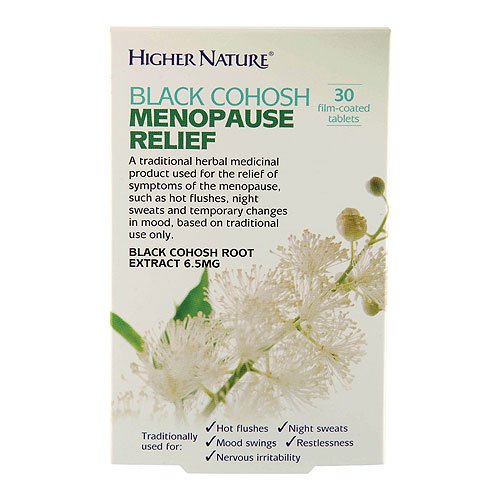 Higher Nature Black Cohosh Menopause Relief 30 Tablets