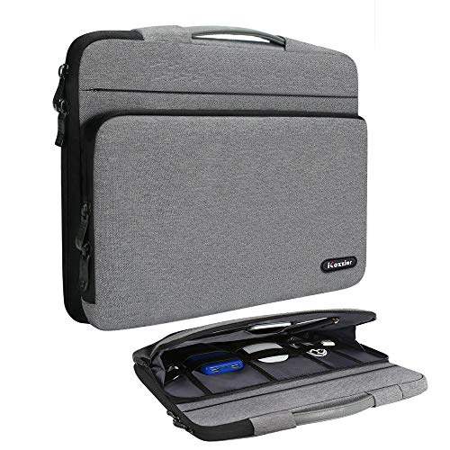 Image of iCozzier 15-15.6 Inch Large Capacity Side Pocket Laptop Sleeve Case Protective Storage Bag for 15 inch MacBook Air /MacBook Pro /Notebook-Grey