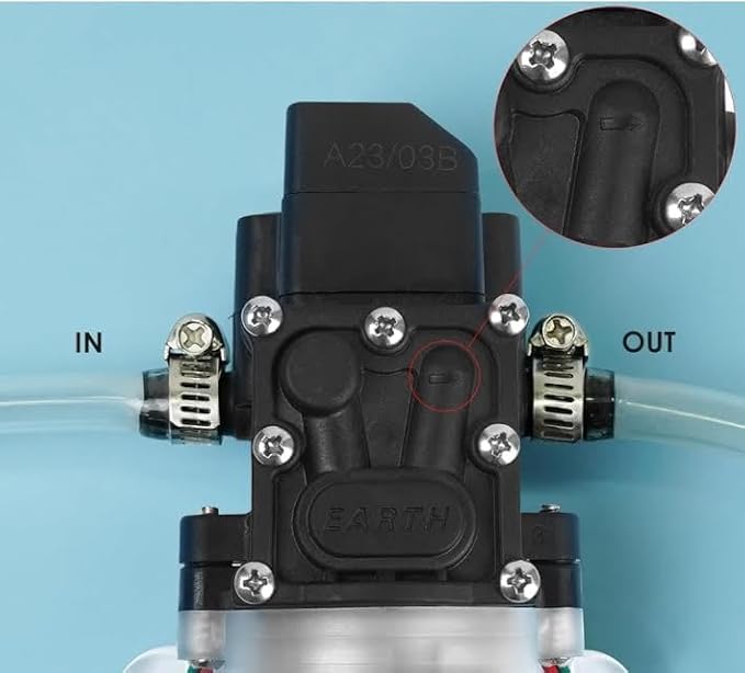Image of 12V DC High Pressure Water Pump (Earth Sprayer Motor) - 140 Psi Battery Sprayer Machine Diaphragm Pump Motor Used In Farm Agriculture Mist Spray, Car Bike Wash, Sanitizing