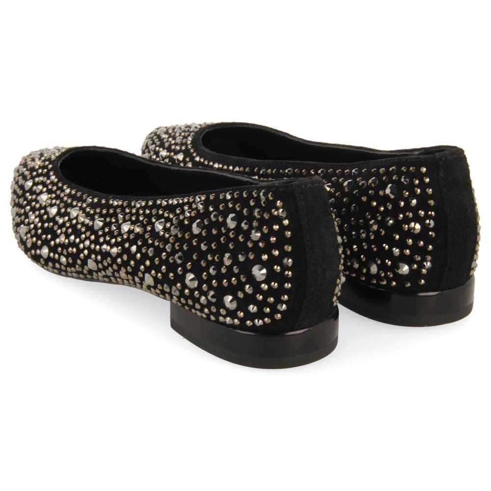 GIOSEPPO Bailarinas Negras con Cristales de Strass para Mujer kannus