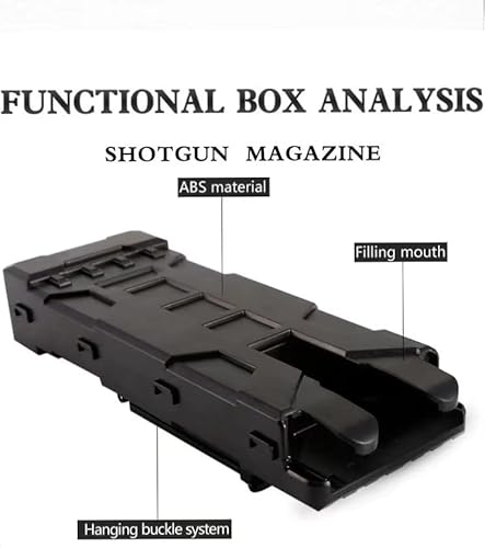 Molle Shotgun Magazine Holding & Shells Pouch Carrier 30 Rounds Bb Airsoft Model For 6Mm Bb (Black Holder＋4Mag(1X30 Rounds)) #TOP1