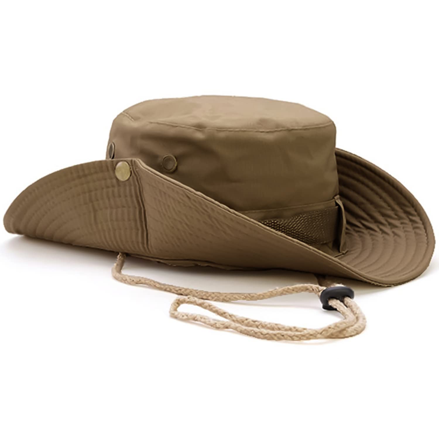 Favuit Sombrero de safari con protección UV de ala ancha, de algodón, plegable, para pesca, senderismo, transpirable, estilo vaquero, para hombres y mujeres al aire libre