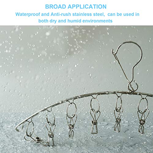 Laundry Drying Rack Clothes Hanger with 10 Clips, Seropy Clothes Drying Rack of Stainless Steel Sock Hangers Clip and Drip Hanger for Drying Socks, Bras, Gloves, Towels, Baby Clothes, 3 Pack x 10 Pegs