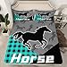 Horse Bed Sheet Set Twin Galloping Horse Fitted Sheet for Kids Cute Animal Decor Bedding Set Women Men Teens Ultra Soft Decor Teal Grey Black Bed Cover