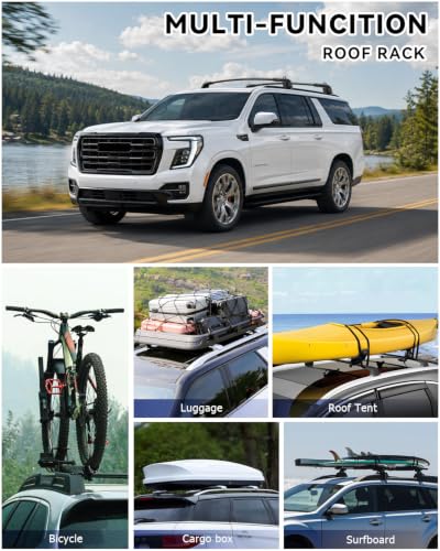 Image of 360Lbs Roof Rack Cross Bars Compatible with 2021-2026 Chevy Suburban & Tahoe,GMC Yukon XL,Cadillac Escalade ESV, Heavy Duty Aluminum Roof Rails Crossbars Rooftop Luggage Racks Cargo Carrier