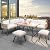 YITAHOME Patio Wicker L-Shaped Furniture Set, All-Weather Rattan Outdoor Conversation Sofa Set for Backyard Deck with Soft Cushions,Ottomans and Plastic Wood Dining Table (Light Brown+Beige)