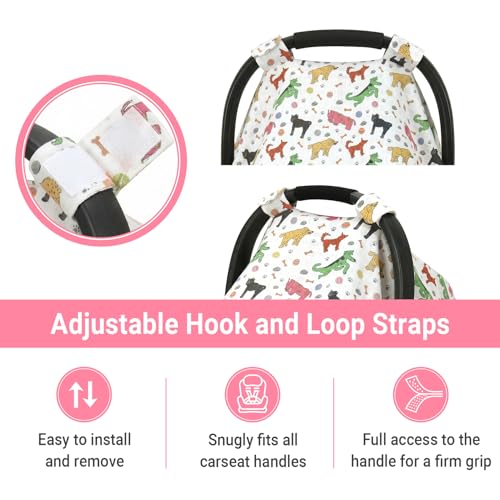 Image of Metplus Car Seat Cover Baby, 100% Muslin Cotton Infant Carseat Covers for Boys and Girls, Lightweight Breathable Canopy, Summer Stroller Sun Shade, Newborn Travel Essentials(Dog)