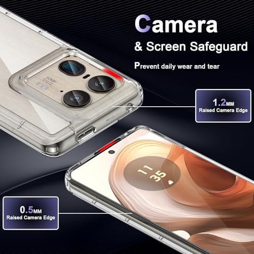 Image of Case for Motorola Edge 50 Ultra, Military Grade Drop Protection Phone Case, Yellowing Resistant, Anti-Scratch Hard PC Back, Shockproof Hard Ultra-Thin Protective Cover, Clear