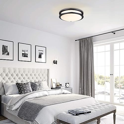 Black Flush Mount Ceiling Light, 13 Inch LED Ceiling Light Fixture with 5CCT(2700K/3000K/3500K/4000K/5000K Adjustable), 23W by Faymart lighting - Image 4